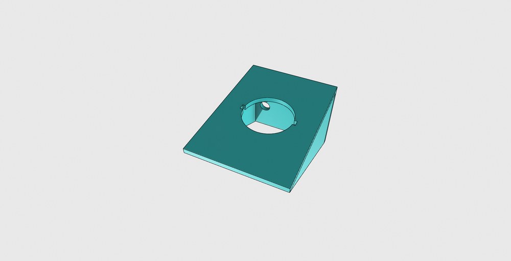 Circle rocker switch mounting bracket, 3D rendered