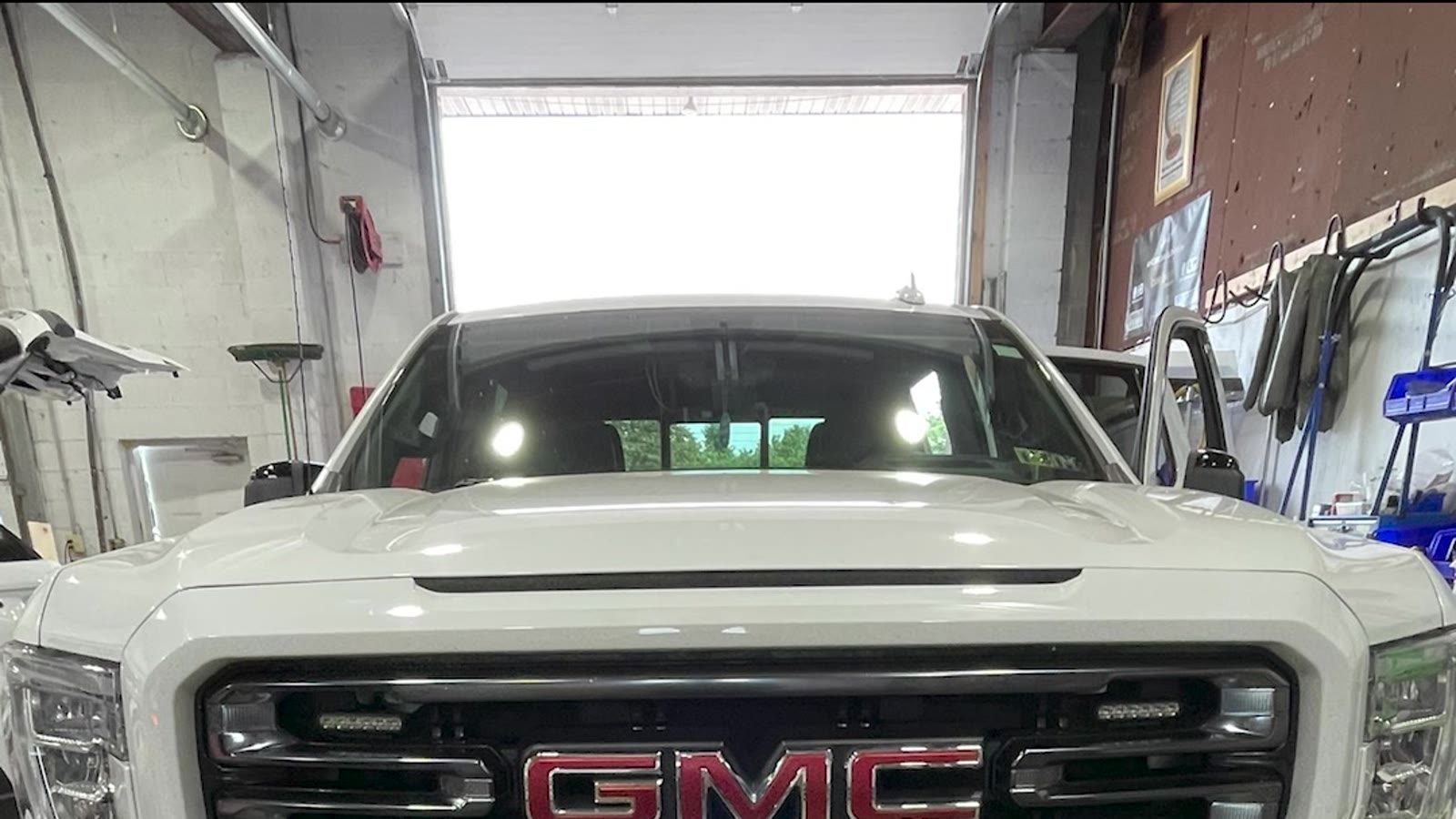 In the shop — grille lights during the install