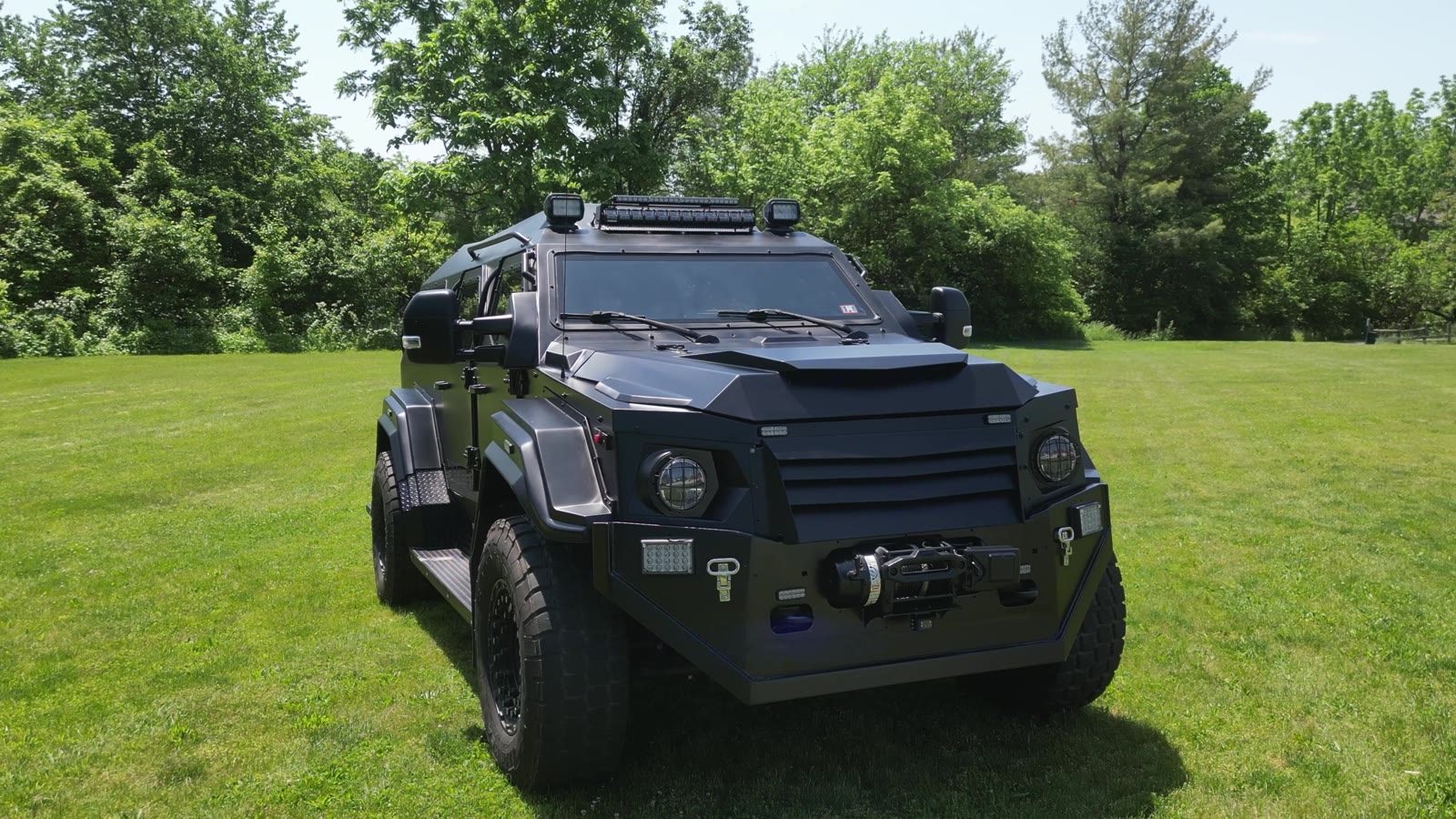 Front three-quarter low angle with the winch bumper