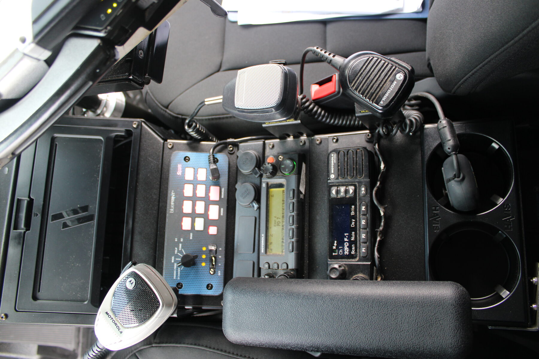 Havis console with dual Motorola radios