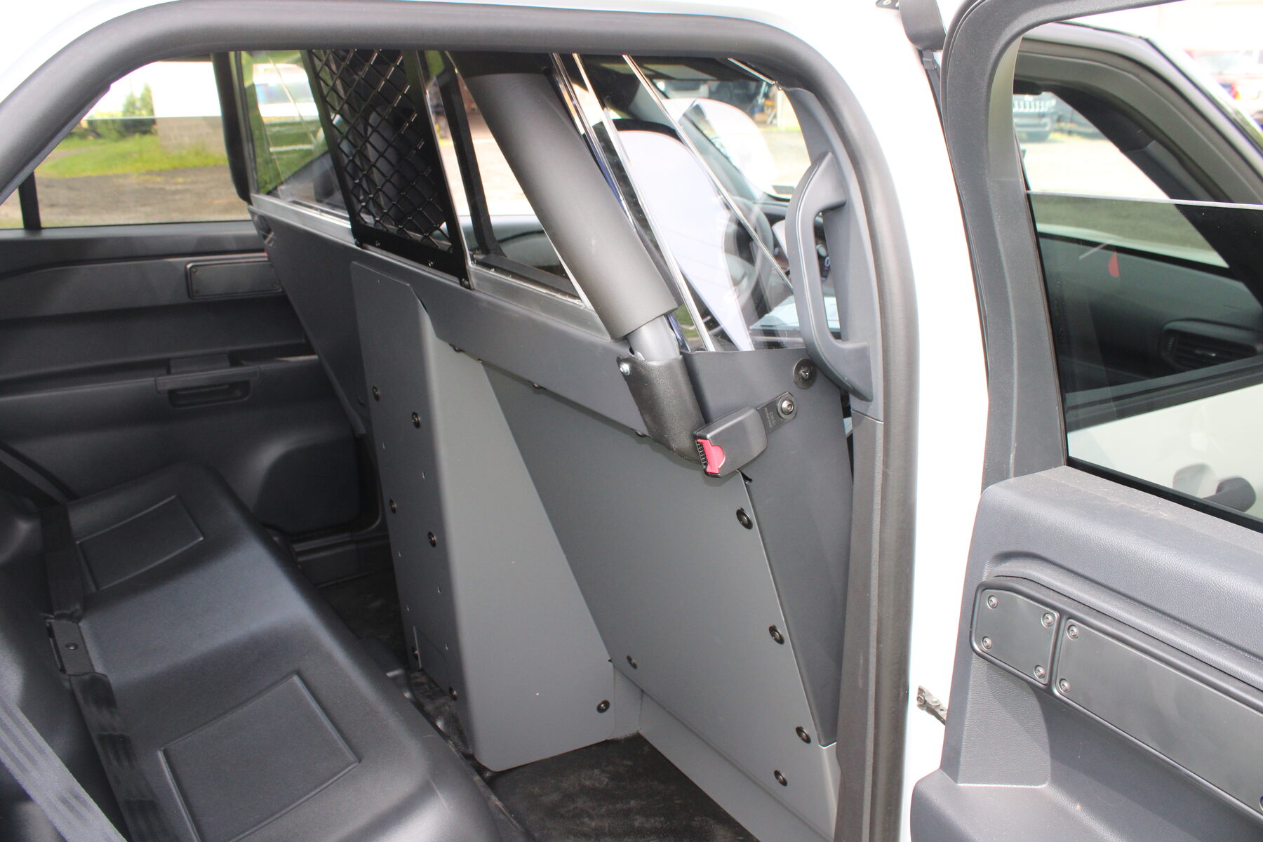 Rear door panel and partition